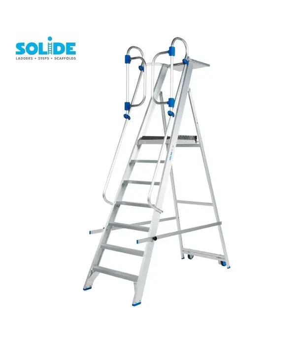 Solide Solide fahrbare Podestleiter Klappbar 7 Stufen PMP07