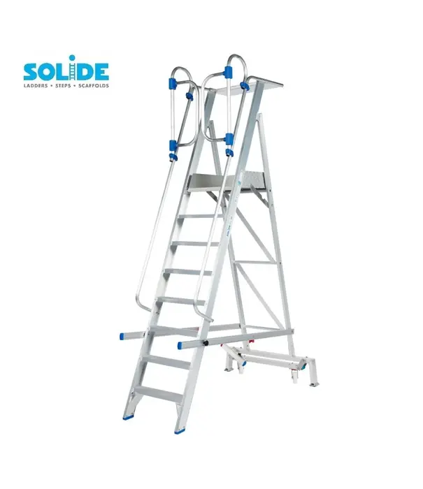 Solide Solide fahrbare Podestleiter Klappbar 8 Stufen PMP08