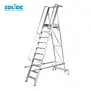 Solide fahrbare Podestleiter Klappbar 10 Stufen PMP10
