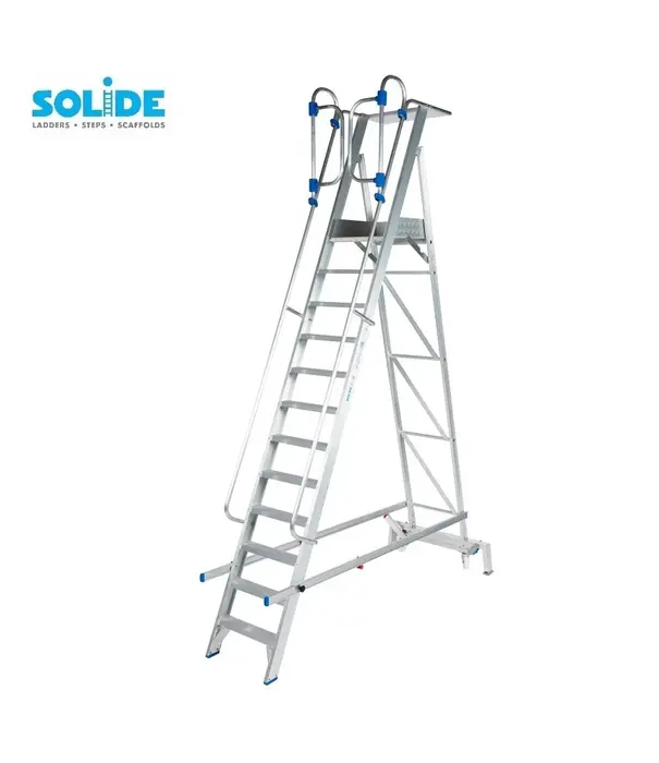 Solide Solide fahrbare Podestleiter Klappbar 12 Stufen PMP12