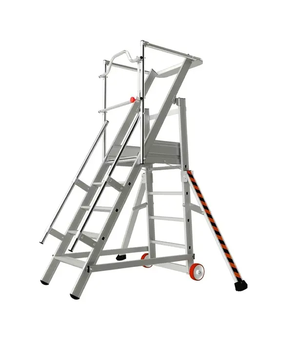 Tubesca - Comabi Escalier de rayonnage Tubesca 5 marches | Escalier mobile d’entrepôt