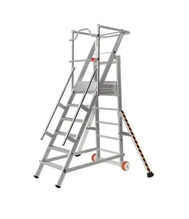 Tubesca - Comabi Escalier de rayonnage Tubesca 6 marches | Escalier mobile d’entrepôt