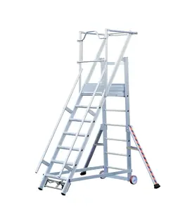 Tubesca Podestleiter fahrbar 7 Stufen