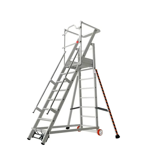 Tubesca - Comabi Escalier de rayonnage Tubesca 8 marches | Escalier mobile d’entrepôt