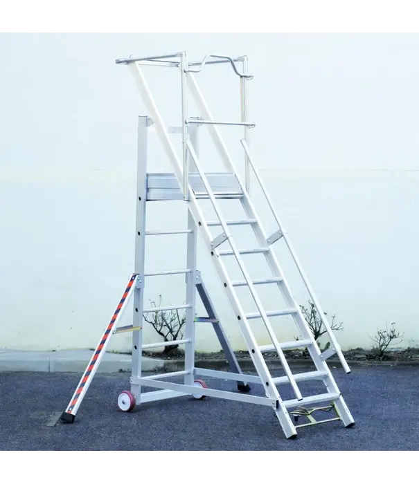 Tubesca - Comabi Escalier de rayonnage Tubesca 9 marches | Escalier mobile d’entrepôt