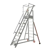 Tubesca Podestleiter fahrbar 9 Stufen | Mobile Plattformtreppe