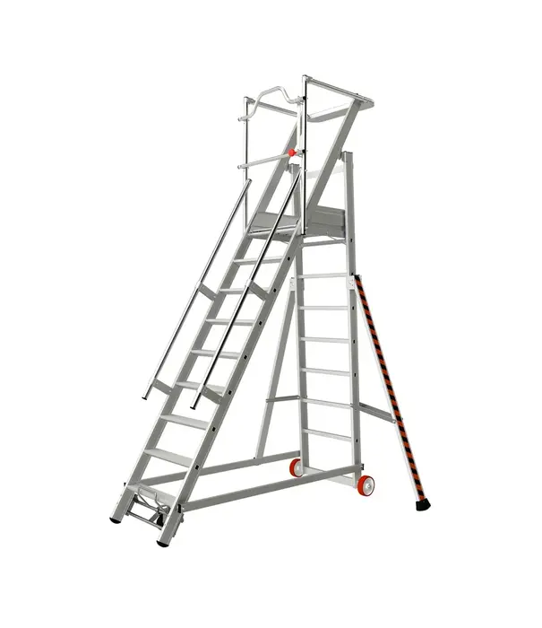 Tubesca - Comabi Tubesca mobiele bordestrap 9 treden | Verrijdbare magazijntrap