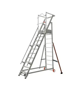 Tubesca Podestleiter fahrbar 10 Stufen