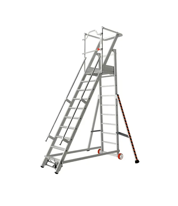 Tubesca - Comabi Tubesca Podestleiter fahrbar 10 Stufen | Mobile Plattformtreppe