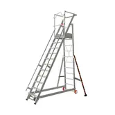 Tubesca Podestleiter fahrbar 11 Stufen | Mobile Plattformtreppe