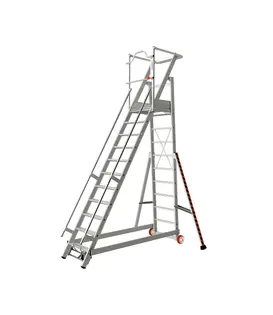 Tubesca Podestleiter fahrbar 11 Stufen