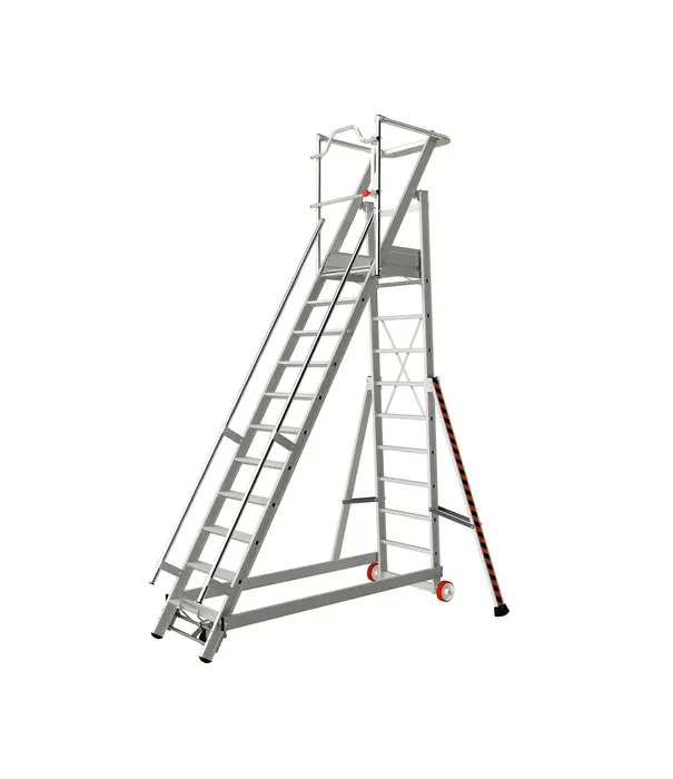 Tubesca - Comabi Tubesca mobiele bordestrap 11 treden | Verrijdbare magazijntrap