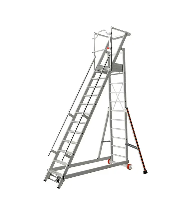 Tubesca - Comabi Tubesca Podestleiter fahrbar 12 Stufen | Mobile Plattformtreppe