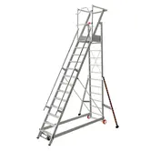 Tubesca mobiele bordestrap 13 treden | Verrijdbare magazijntrap