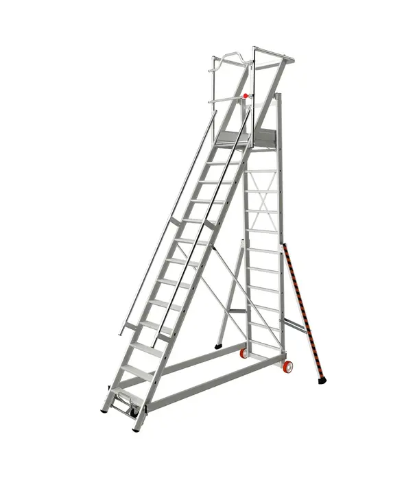 Tubesca - Comabi Tubesca Podestleiter fahrbar 13 Stufen | Mobile Plattformtreppe