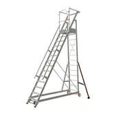 Tubesca mobiele bordestrap 14 treden | Verrijdbare magazijntrap