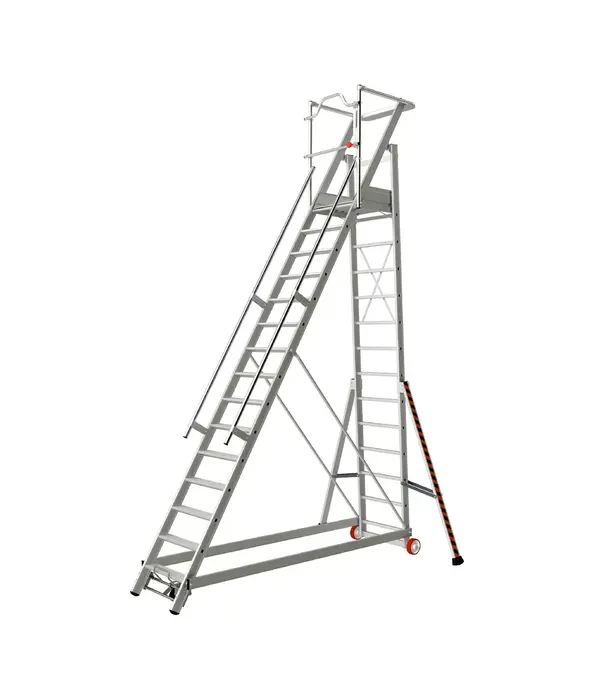 Tubesca - Comabi Tubesca Podestleiter fahrbar 15 Stufen | Mobile Plattformtreppe