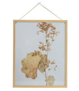 Potpourri fotolijst bloemen met houten rand 50x40