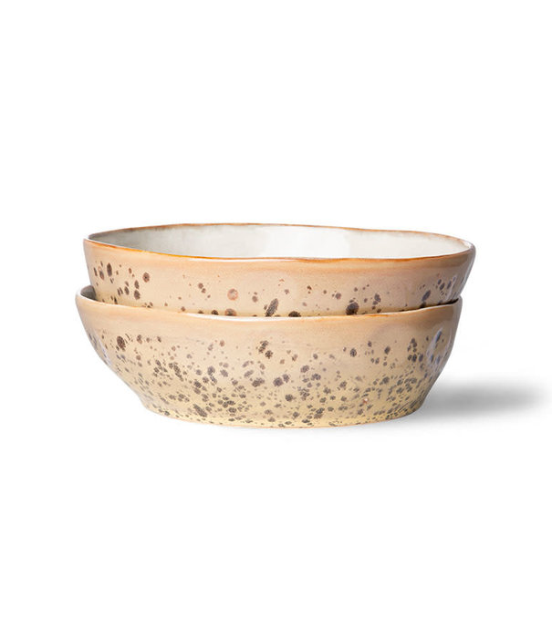 HKliving 70s ceramics: pasta bowls, tiger (set of 2)