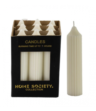 Dinner Candle Stripe WH