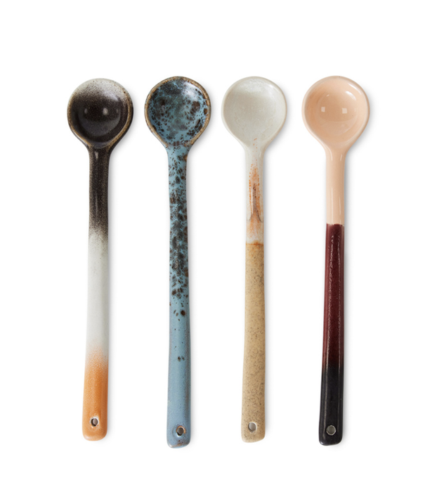 HKliving 70S CERAMICS: SPOONS L, BREEZE (SET OF 4)