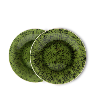 THE EMERALDS: CERAMIC SIDE PLATE SPOTTED, GREEN (SET OF 2)