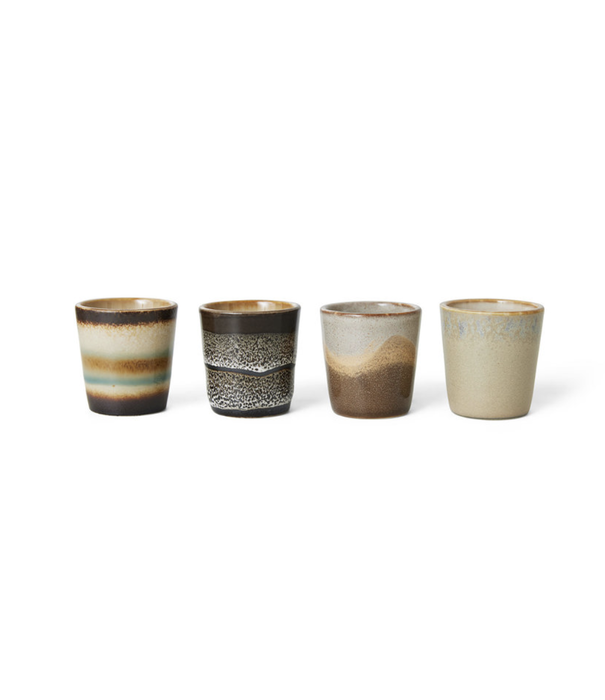 HKliving 70S CERAMICS: EGG CUPS, GRANITE (SET OF 4)