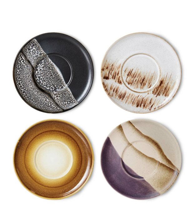 HKliving 70S CERAMICS: SAUCERS BIG SUR (SET OF 4)