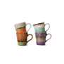 70S CERAMICS: ESPRESSO MUGS, RETRO (SET OF 4)