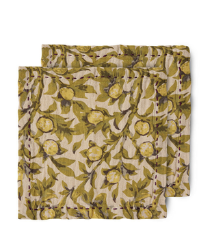 COTTON NAPKINS MEDITERRANEAN OLIVE (SET OF 2)