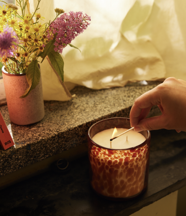 HKliving GLASS SCENTED CANDLE: RETRO PORCH NIGHT