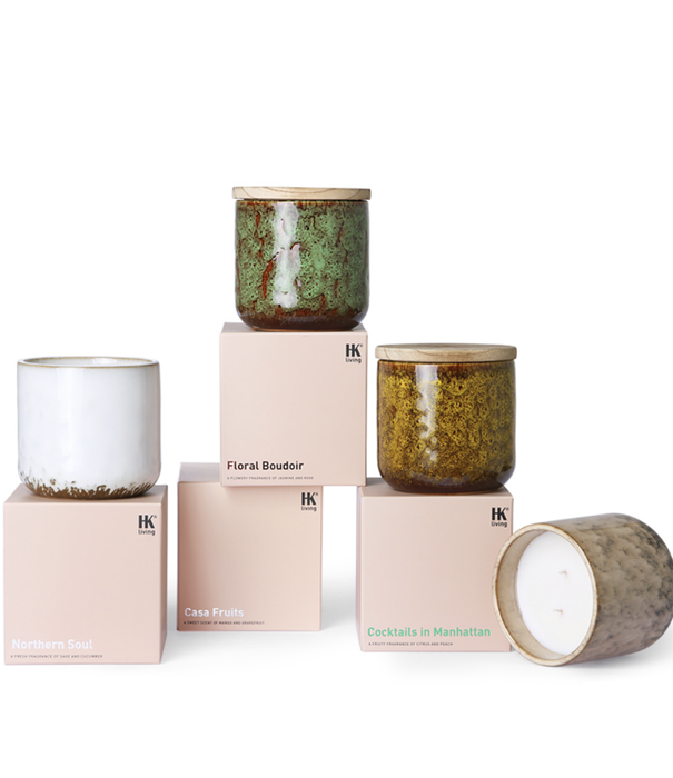 HKliving CERAMIC SCENTED CANDLE: CASA FRUITS