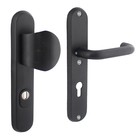 Intersteel 72mm front door security fittings with core pull protection - matte black