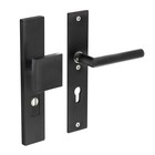 Intersteel 72mm front door security fittings with core pull protection - matte black