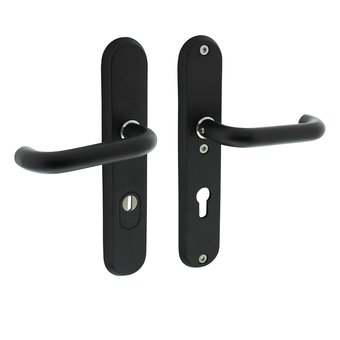 Intersteel Rear door hardware 55mm with core pull protection in matt black Intersteel