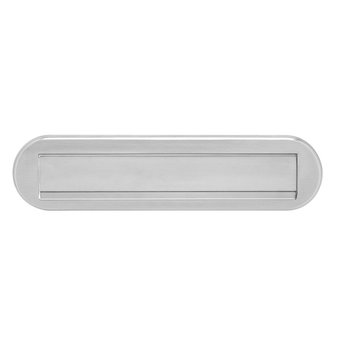 Intersteel Letter plate oval with flap and rain edge brushed in stainless steel - Intersteel
