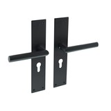 Intersteel Door handle Jura profile cylinder hole 55mm on shield matt black Intersteel