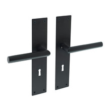 Intersteel Door handle Jura keyhole 72mm on shield matt black Intersteel