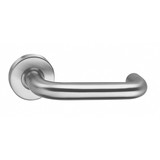 Intersteel Door handle Round Ø19mm on rosette with ring and spring brushed in stainless steel - Intersteel