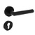 Intersteel Bastian door handle on rosette + profile cylinder plates in matt black - Intersteel