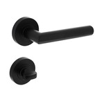 Intersteel Bastian door handle on rosette + toilet lock in matt black - Intersteel