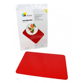 Tenura Non-slip matt rectangular 35 x 25 cm - Red - Tenura