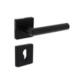 Intersteel Bastian door handle on rosette + profile cylinder plate matt black - Intersteel