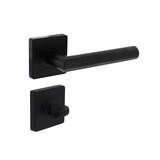 Intersteel Bastian door handle on rosette + toilet lock matt black - Intersteel