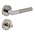 Intersteel Bastian handle on rosette + toilet lock matt nickel / glossy chrome - Intersteel