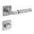 Intersteel Door handle Bau-Stil on rosette + toilet closure 8mm brushed stainless steel - Intersteel