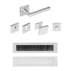 Intersteel Front door set security fitting SKG*** square rosette with core pull protection from Intersteel