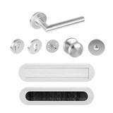 Intersteel Front door set security fitting SKG*** round rosette with core pull protection from Intersteel