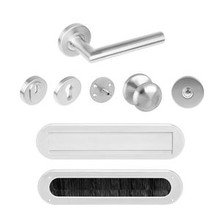 Intersteel Front door set security fitting SKG*** round rosette with core pull protection from Intersteel