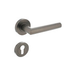 Intersteel Bastian door handle on rosette + profile cylinder plates in anthracite gray - Intersteel